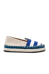 Acne Studios Canvas Bibiana Stripe Espadrilles In Neutrals,blue,stripes,white