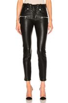 Unravel Lace Front Skinny Leather Pants In Black