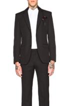 Alexander Mcqueen Dripping Flower Blazer In Black