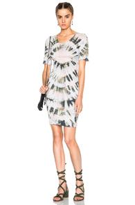 Raquel Allegra Fitted Dress In Ombre & Tie Dye,green