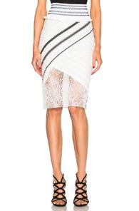 Peter Pilotto Asteri Skirt In White,stripes,abstract