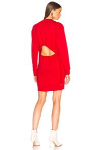 Tibi Easy Sweatshirt Open Back Dress In Red