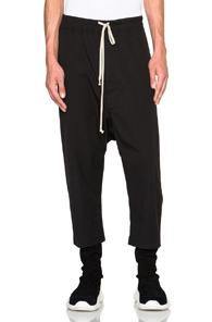 Rick Owens Drawstring Cropped Pants In Black