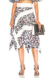 3.1 Phillip Lim Layered Painted Dot Skirt In Abstract,blue,white