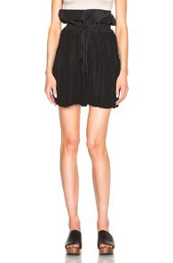 Tome Taffeta Matelasse Oversized Paper Bag Shorts In Black