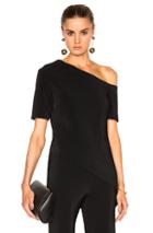 Rosetta Getty One Shoulder Spiral Top In Black