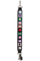 Fendi Mini Embellished Bag Strap In Black