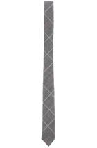 Thom Browne Overcheck Windowpane Tie In Gray,checkered & Plaid