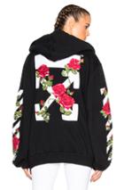 Off-white Roses Hoodie In Black