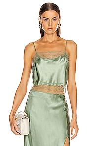 Sablyn Rose Lace Tank In Green