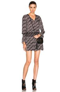 Derek Lam 10 Crosby V Neck Dress In Black,floral