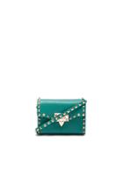 Valentino Small Rockstud Shoulder Bag In Green