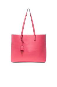Saint Laurent Large Shiny Trim Shopping Bag In Pink