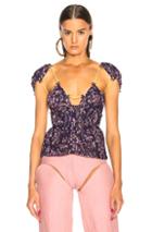 Y Project Open Back Top In Floral,purple
