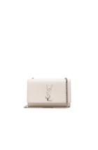 Saint Laurent Small Monogramme Kate Chain Bag In White