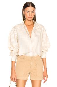 Nili Lotan Noa Shirt In Neutral,stripes,white