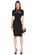 Alexander Mcqueen Cut Out Neck Pencil Dress In Black