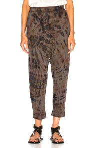 Raquel Allegra Drop Crotch Pant In Brown,ombre & Tie Dye