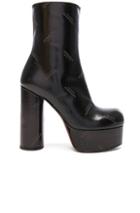 Vetements Embossed Logo Leather Platform Boots In Black