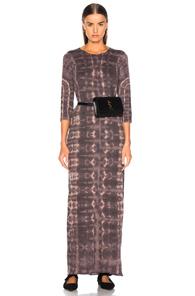 Raquel Allegra Half Sleeve Caftan Dress In Brown,tie Dye