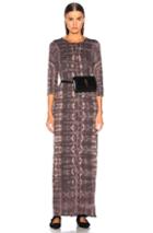 Raquel Allegra Half Sleeve Caftan Dress In Brown,tie Dye