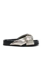 Chloe Metallic Leather Nolan Slides In Metallics