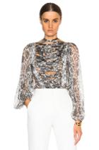 Zimmermann Empire Laced Top In Metallics,black,floral,abstract