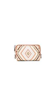 Valentino Rockstud Small Washbag In Neutrals,geometric Print,green