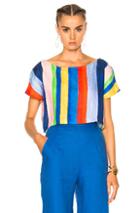 Mara Hoffman Easy Top In Blue,red,stripes