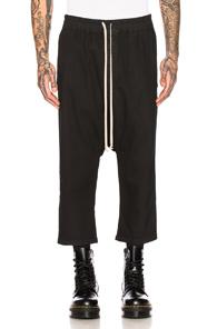 Drkshdw By Rick Owens Drawstring Cropped Jean In Black