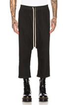 Drkshdw By Rick Owens Drawstring Cropped Jean In Black
