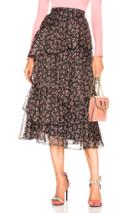 Alexachung Asymmetric Tiered Skirt In Green,floral