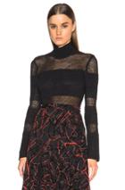 Proenza Schouler Woven Mesh Turtleneck In Black