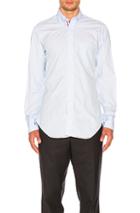Thom Browne Classic Poplin Button Down With Ribbon Placket In Blue