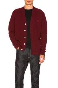 Acne Studios Neve Face Cardigan In Red