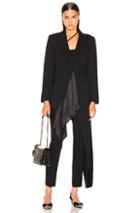 Michelle Mason Silk Drape Blazer In Black