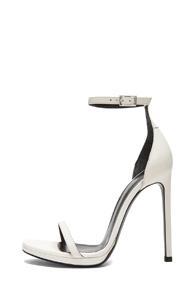 Saint Laurent Jane Leather Ankle Strap Sandals In White