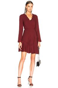 3.1 Phillip Lim Long Sleeve Ruffle Dress In Red