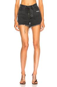 Off-white Embellished 5 Pocket Short In Black