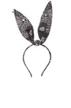 Maison Michel Heidi Wooba Bandana Rabbit Ears In Black,floral