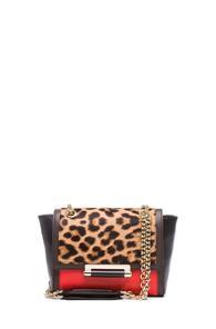 Diane Von Furstenberg Mini 440 Leo Haircalf And Leather Bag In Black,animal Print