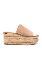 Chloe Camille Suede Wedge Sandals In Nude