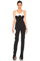 David Koma Low Side Cutout Ruffle Jumpsuit In Black