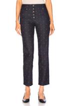 Miaou Junior Pant In Blue,floral,denim Dark