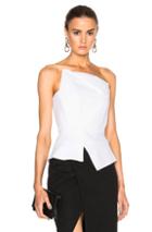 Roland Mouret Leonard Double Wool Crepe Top In White
