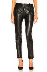 Nili Lotan Leather East Hampton Pant In Black