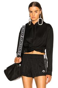 T By Alexander Wang Twist Front Hoodie In Black