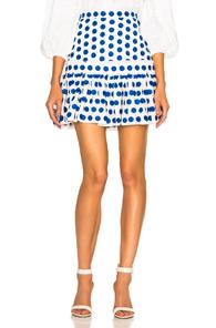 Alexis Harley Skirt In Blue,geomtric Print,white