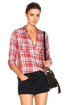 Paige Denim Mya Top In Red,checkered & Plaid