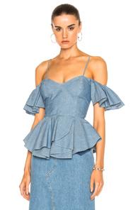 Sea Sweetheart Peplum Top In Blue